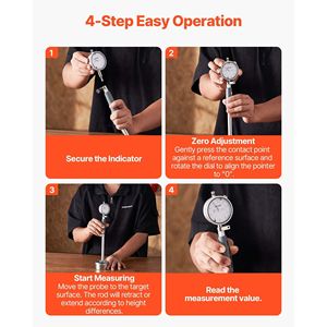 Juego de indicadores de diámetro de orificios con dial para medición, precisión de 0.001 pulgadas, rango de orificios de 2-6 pulgadas, con almacenamiento de varillas - Product Image 5