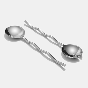 Good Looking Metal Salad Server With Designer Handle for Home Hotel & Restaurant Tabletop Usage <b>Serving</b> <b>Spoon</b> & Forks Sets - Product Image 2