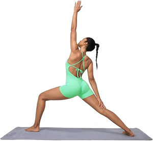 High Waist Yoga Bodysuit Women Nylon Spandex Blend One Piece Jumpsuit Shorts Breathable Solid Halter Strap Gym Wear - Product Image 5