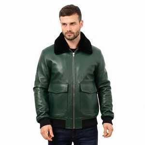 Chaqueta Bomber de Cuero, Estilo Urbano de Verano, Cierre de Cremallera, Cuello Alto, Diseño Sólido, Tela de Lona, Logotipo Frontal Personalizable - Product Image 1