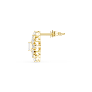 Elegant Design Shining Multi Cut Lab Grown Diamond <b>Stud</b> Earrings Crafted 14k Solid Yellow Gold Trendy GRA Certified Women's - Product Image 2