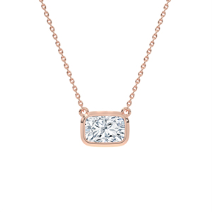 Elegante collar solitario con diamante de laboratorio de corte cojín y engaste de bisel en oro para novias modernas y joyería fina de uso diario. - Product Image 2
