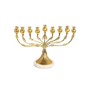 Candelabro Menorá Dorado de Nueve Brazos, Decoración para Bodas y Festividades Judías, Regalo Religioso, Hecho a Mano, Metal Resistente, Gran Venta - Product Image 3