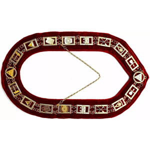 Royal Arch Mark Master Mason Collar <b>Chain</b> Red Backing Adult Size High Quality Custom Made Velvet Fabric Customized <b>Chain</b> Collar - Product Image 3