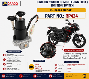 Interruptor de encendido con cerradura para Bajaj Pulsar, calidad de exportación para repuestos de motocicletas en India, Orado. - Product Image 3