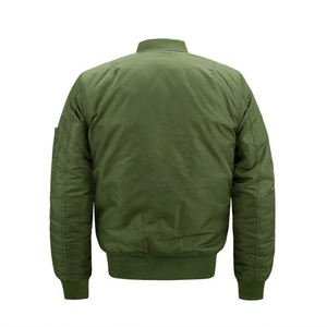 Blousons bomber rembourrés imperméables verts pour hommes, col montant, chauds pour l'hiver, logo personnalisé, streetwear décontracté, vêtements d'extérieur zippés - Product Image 2
