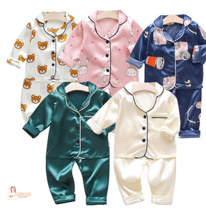 Ensemble pyjama pour filles, manches longues, couleur unie, vêtements de nuit d'automne, doux et confortables, vêtements de nuit pour enfants, vert - Product Image 3