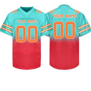 เสื้อเจอร์ซีย์อเมริกันฟุตบอลสไตล์สตรีทแวร์แบบสั่งทำพิเศษ ทรงโอเวอร์ไซส์ ผ้าตาข่าย ทรงบ็อกซี่ พิมพ์ลายแบบซับลิเมชั่น เสื้อทีมย้อนยุค - Product Image 4