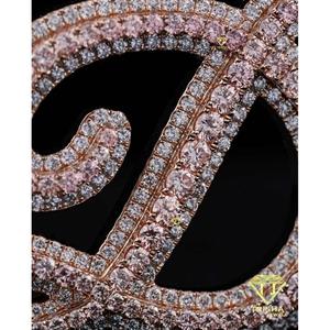 Luxury Script <b>Initial</b> D Pendant Moissanite Diamond 925 Sterling <b>Silver</b> Iced Out Rose Gold Hip Hop <b>Necklace</b> Streetwear Jewelry - Product Image 5