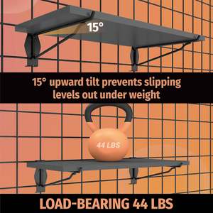 HUHOLE Paquete de 4 Estantes de Exhibición de Madera Negros de 16"x 8" para Pared - Product Image 5