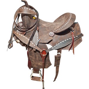 Selle de cheval Western en cuir de qualité supérieure pour la course de baril, toutes tailles disponibles - Product Image 1