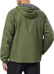 Veste coupe-vent pour homme de qualité supérieure avec logo personnalisé, couleur unie, tissu polyester, veste de sport imperméable pour homme - Product Image 3