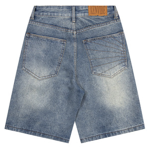 Pantalones Cortos de Mezclilla Vintage para Hombre, Estilo Urbano, Lavado Medio, Cintura Media, 100% Algodón, Teñido Liso, Venta Caliente - Product Image 4