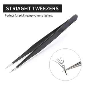 Pinzas Profesionales de Acero Inoxidable de Alta Calidad para Cejas, Pinzas Rectas y Curvas con Punta para Extensión de Pestañas - Product Image 3