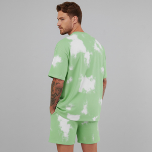 Ensemble court 2 pièces pour hommes, vêtements de sport en gros, personnalisé, tie-dye, délavage, 340 GSM, 100% coton, haute qualité, respirant, streetwear imprimé - Product Image 2