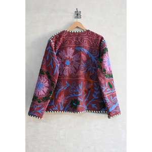 Chaqueta de Algodón Tejido Transpirable con Bordado Boho Khambadiya, Abrigo Vintage Hecho a Mano con Parches para Mujer - Product Image 5