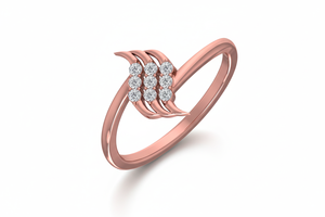 14K Gold & Natural Diamond Women's Juvencia Design Ring with <b>9</b> Brilliant Cut Stones Rhodium Plated | Luxury 0.10Ctw Dailywear - Product Image 3