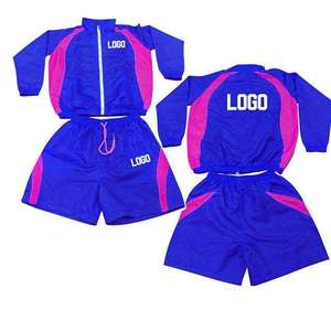 ชุดเซ็ตเสื้อแจ็คเก็ตและกางเกงขาสั้นสไตล์สตรีทแวร์ ซิปหน้า ผ้าสะท้อนแสง 100% คอตตอน เอวต่ำ กันลม - Product Image 5