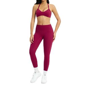 Conjunto de yoga para mujer, conjunto de 2 piezas, ropa deportiva para gimnasio, ropa de entrenamiento, ropa deportiva, ropa para deportes al aire libre, ciclismo, yoga. - Product Image 6