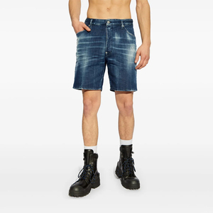 Shorts en jean droits pour hommes, taille haute, 100 % coton, respirants, brodés, style streetwear, décontractés, été, haute qualité, prix de gros - Product Image 3
