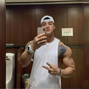 Wholesale OEM Customized Cotton Mens Gym <b>Stringer</b> tank Top Fitness Sleeveless Shirt Sports <b>Vest</b> Bodybuilding tank Tops for Men - Product Image 5