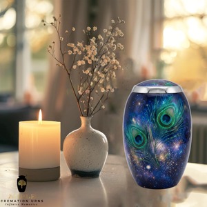 Urne funéraire Galaxy Feather pour cendres humaines, grande taille adulte, décorative, capacité de 220 pouces cubes, style américain et européen - Product Image 4