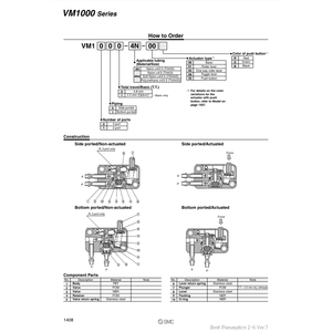SMC Pneumatics Micro Mechanical <b>Control</b> <b>Valve</b> Model VM1000-4NU-32G - Product Image 1
