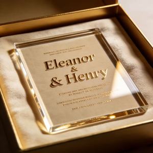 Pannelli Acrilici Decorativi per Inviti di Nozze con Stampa Personalizzata e Texture Elegante - Product Image 2