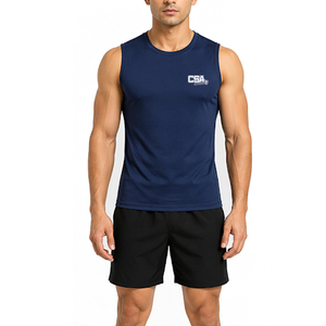 Men Athletic Sleeveless <b>Compression</b> Shirt Flexible Fit Breathable Fabric Ideal For Running Sports And Outdoor Work - Product Image 4