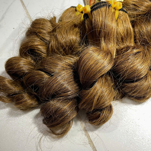 Cheveux humains vietnamiens bruts de haute qualité, super double trame, bouclés et rebondissants, couleur gingembre - Product Image 6