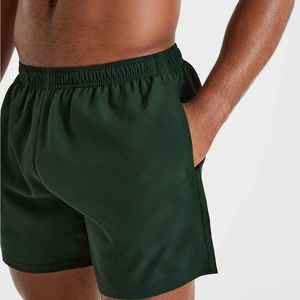 Pantalones Cortos Deportivos para Hombre, Color Verde Oscuro, de Secado Rápido, Cintura Elástica, Estilo Casual, Corte Medio, Tejido de Poliéster - Product Image 1