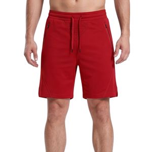 Shorts de sport pour hommes, orange vif, pour la salle de sport, avec panneaux latéraux contrastés, séchage rapide, respirants, pour l'entraînement et le fitness - Product Image 3