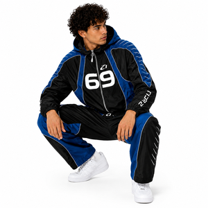 Survêtement en nylon personnalisé de haute qualité avec logo, ensemble de jogging pour homme, coupe-vent cargo zippé, vente en gros, ensemble de jogging imprimé, sweats à capuche USA - Product Image 5