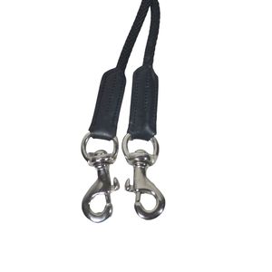 Rênes de dressage en cuir véritable de qualité supérieure, double poignée avec clips métalliques, pour l'entraînement des chevaux, durables, fournisseur OEM en gros - Product Image 5
