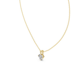 จี้เพชรทรงคุชชั่นทองคำขาว 14K เพชรเพาะเลี้ยงสำหรับผู้หญิง |   ชุดแต่งงาน |   เพชรที่เพิ่งเพาะเลี้ยง - Product Image 4