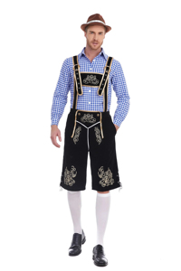 Pantalones Cortos Bordados Transpirables con Frente Sólido, Ropa para el Festival Oktoberfest, Estilo Tradicional Bávaro, Lederhosen para Hombre - Product Image 4