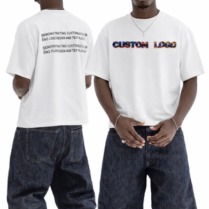 เสื้อยืดทรงครอปทรงบ็อกซี่สำหรับผู้ชาย |   เสื้อครอปโอเวอร์ไซส์ทรงหลวมไหล่ตก ผ้าฝ้าย 100% |   เสื้อผ้าสตรีทแวร์แบบเรียบง่าย |   ขายส่ง OEM - Product Image 2