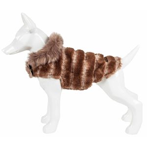 Abrigo de Visón para Perro con Estampado de Tiramisú Luxe Tira Poochoo, Ropa Elegante para Mascotas - Product Image 5