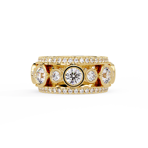 Bague d'éternité de luxe multi-rangs sertie de diamants de laboratoire ronds, en argent sterling 925, pour mariage, bijoux personnalisés en gros - Product Image 4