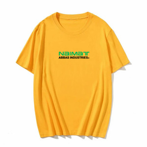 Mens Yellow Custom Printed T Shirt Cotton Casual Crewneck Tee Shirt Short Sleeve Graphic Top Streetwear Apparel - Product Image 1