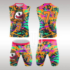 Ensemble d'uniformes sportifs légers en polyester, tissu à séchage rapide, respirant, personnalisable, tenue d'équipe 7V7, meilleur prix - Product Image 4