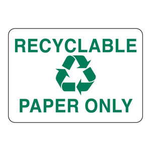 Panneau de signalisation en papier recyclable uniquement pour zones de recyclage, 7 po H x 10 po L, panneau de signalisation routière - Product Image 1