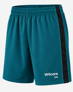 Shorts de sport blancs à rayures marine, respirants, pour équipe, avec logo Wilcare, shorts athlétiques à rayures marine - Product Image 4