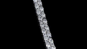 Luxury Emerald Cut Lab Grown Diamond Tennis <b>Bracelet</b> Double Row Alternating IGI Certified 14K Gold Rhodium Plated Custom Jewelry - Product Image 6
