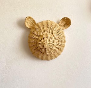 Adorno tejido con forma de oso de peluche para habitación infantil estilo escandinavo, decoración de ratán para niños, material vegetal natural, figura de animal esculpida. - Product Image 4