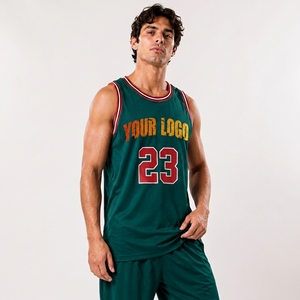 Men s Green Basketball Jersey Sleeveless Tank Top With Custom Logo Number Sublimated Print Moisture Wicking <b>Athletic</b> Fit - Product Image 4