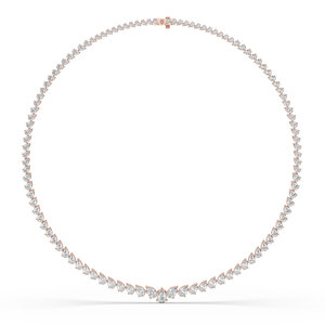 Collier de fiançailles et de mariage en or rose avec diamant de laboratoire taille poire brillant de 14,40 carats certifié IGI - Product Image 1