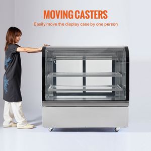 Vetrina Refrigerata Commerciale Grande da 18 Cu.Ft./505L a 2 Livelli con Illuminazione LED per Pasticceria, Congelatore e Frigorifero - Product Image 6