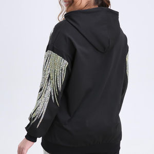 Sudadera con Capucha de Alta Calidad Personalizada con Pedrería, Sudadera con Cremallera Completa Transpirable, Sudadera con Pedrería a Precio de Mayoreo - Product Image 2