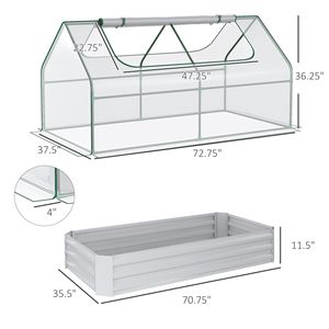 Copertura per serra rialzata 6x3 piedi grigio chiaro con finestre avvolgibili, per ortaggi da interno, con telaio in alluminio, legno, metallo e acciaio - Product Image 3
